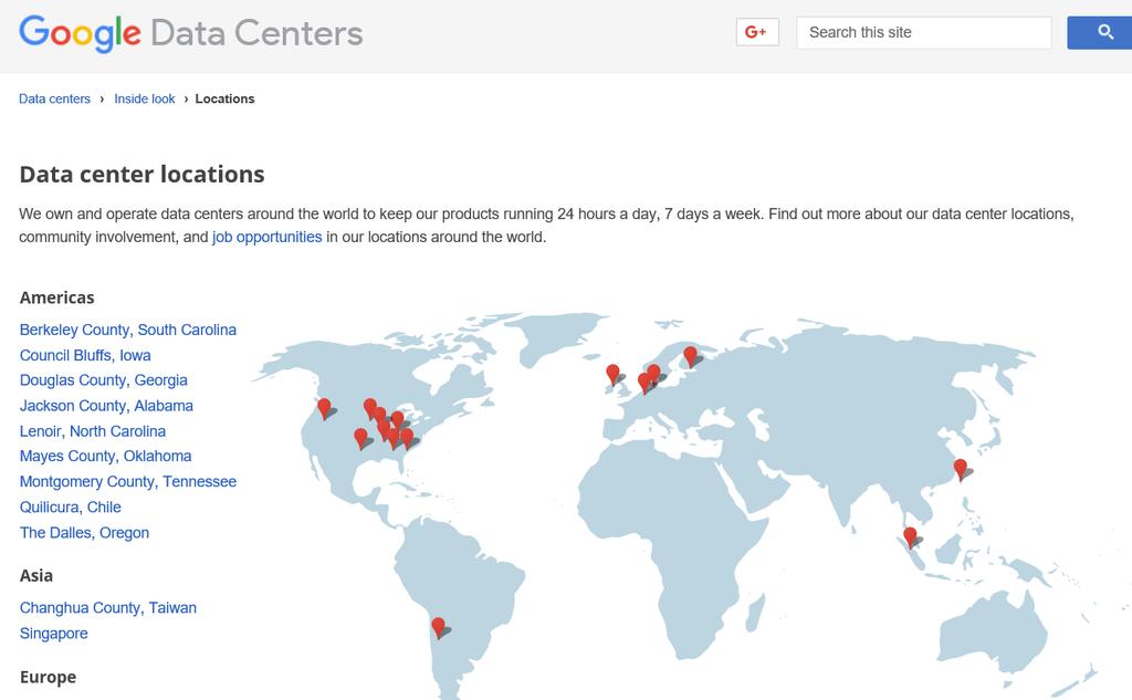 (3) Google Data Center, https://www.google.com/about/datacenters/inside/locations/index.html 1.2.