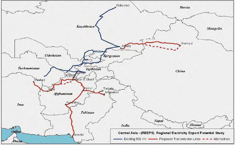 152 2009년 5월총연장 442km의 Kharaton(Termez 주 ) - Puli Khumri - Kabul 송전선로 PTL-220kV Uzbekistan-Kabul" 이운영되기시작하면서아프가니스탄에대한대규모전력수출이가능하게되었음.