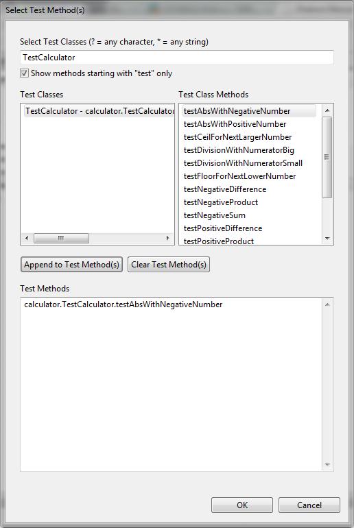 JFeature Usage Input test class name Automatically