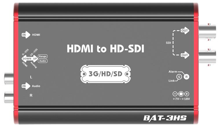 06. BAT 컨버터 BAT-Series BAT 컨버터제품은낮은 SDI Jitter 성능으로고품질신호변환에사용가능한제품입니다. 비디오 / 오디오신호를멀리좋은품질로보낼수있습니다.