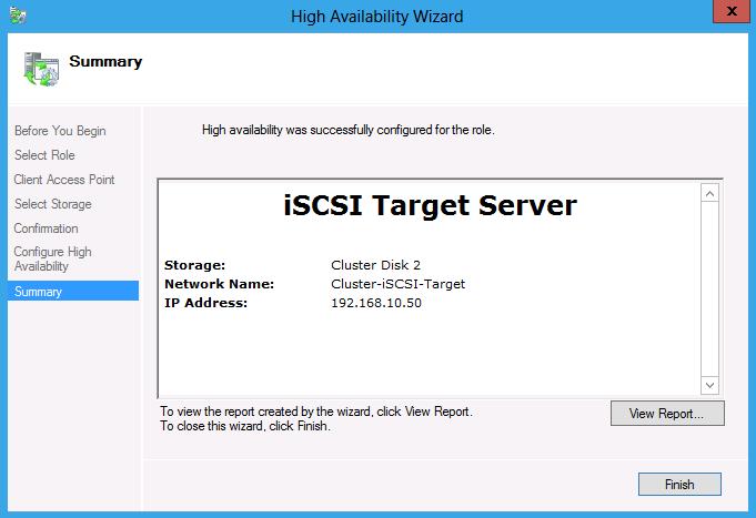 아래와 같이 Cluster-iSCSI-Target 역할에포함된 Server