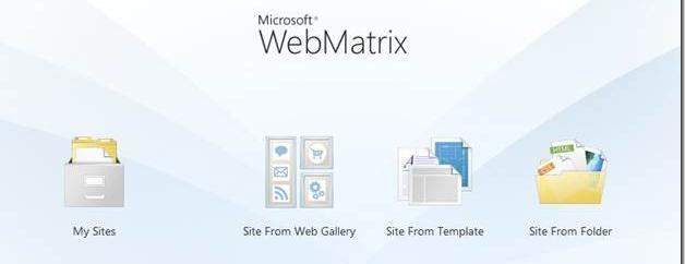 바로클릭해서실행하시면이렇게 ~ WebMatrix 시작화면을보실수있습니다!!! WebMatrix 설치과정요약! (1) 웹플랫폼설치관리자 를실행하고 - http://www.microsoft.com/web/webmatrix/download/ (2) WebMatrix 를클릭한다.