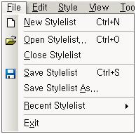 OZ Style Editor (pull down),,,,,,. (File) [File]. New Stylelist (Ctrl+N) OZS. [New Stylelist], OZS.