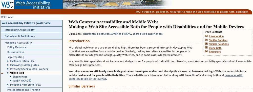4. Mobile Web/Apps Mobile Web (W3C) WCAG 2.