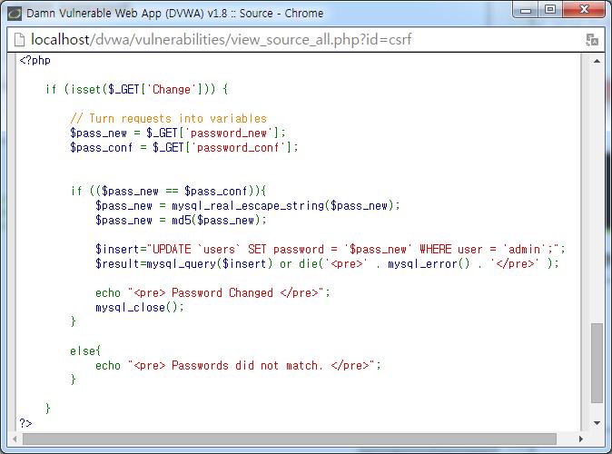 Lesson 3 : CSRF 1) 비밀번호를바꿀수있는폼이보인다.