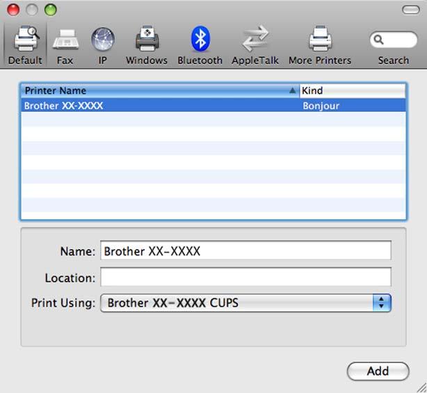 Macintosh 에서네트워크인쇄 Mac OS X 10.5.x - 10.6 의경우 4 a 켜기 / 끄기버튼을눌러기기를켭니다.