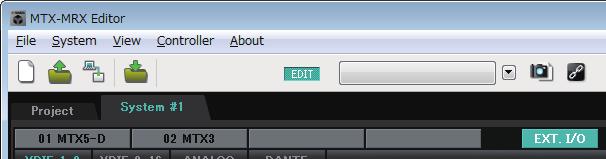 작업흐름 제 1 장 MTX-MRX Editor 개관 EXT. I/O 화면 자세한내용은프로젝트화면을참조하십시오. MTX 의기능을변경합니다.