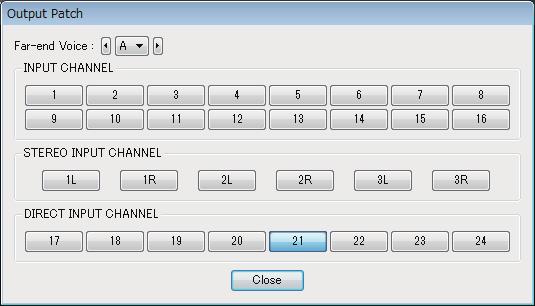Output Patch 대화상자 제 4 장시스템화면 Output Patch 대화상자 여기에서커넥터나채널에출력채널을할당하는방법을선택할수있습니다. 여러출력커넥터를선택할수있습니다 (Far-end Voice 및 To Far-end 제외 ). [Output CH] 상자출력채널을선택합니다. OUTPUT MTX 의 [OUTPUT] 커넥터입니다.