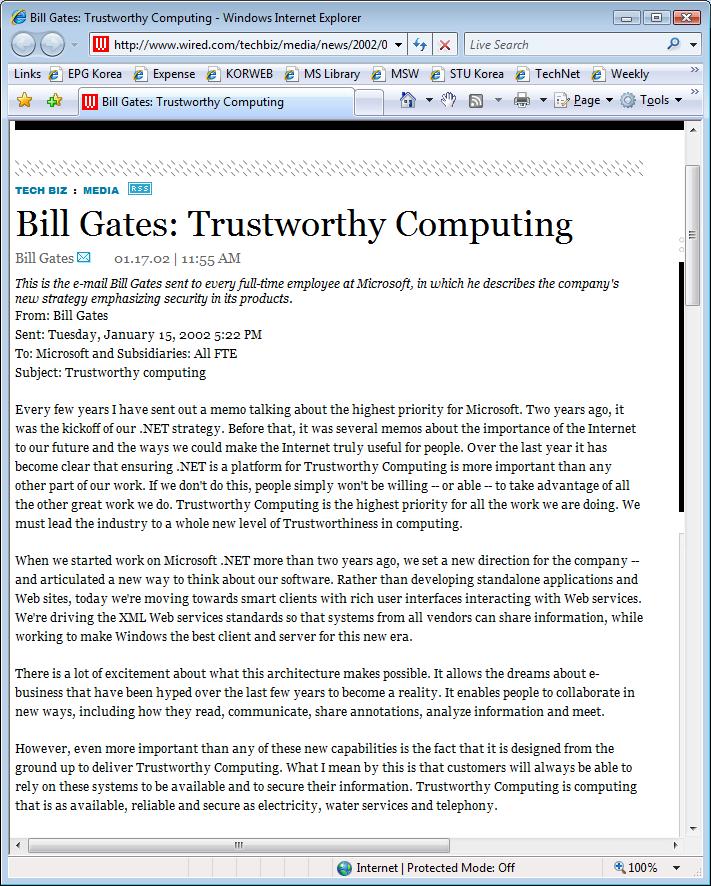 Bill Gates Key Note 1995 년 Key Note 인터넷시대 2000 년