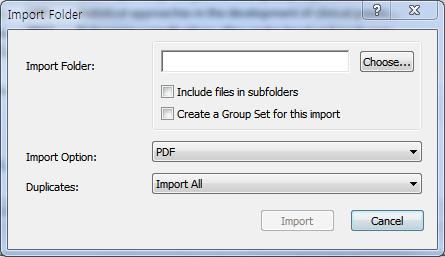 . 버튼으로 PDF 있는폴더지정 Include files in subfolders :