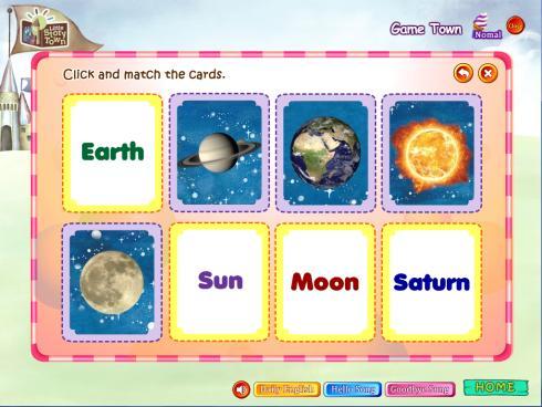 Level 4-12 We Love the Earth Lesson Plan: Week 1 Day 2 교사가카드를차례로클릭하여모두보여주며어디에무엇이있었는지기억해두었다가, 찾도록하는 memory game 형식으로진행한다. 아이들은교사의발음을듣고따라하게한다. T : I'll show you eight cards.
