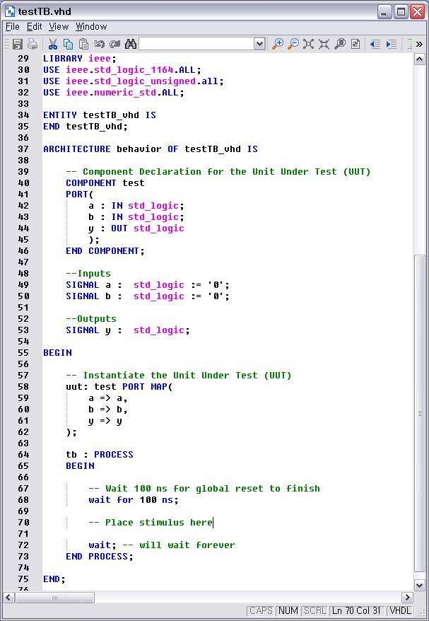 이러한 Test Bench 파일을적용할 VHDL 파일을다음과같은화면에서선택할수있다.