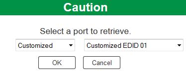 Port EDID Status( 포트 EDID 상태 ): EDID 구성 (01-16) 을저장할입력소스포트를선택하십시오.