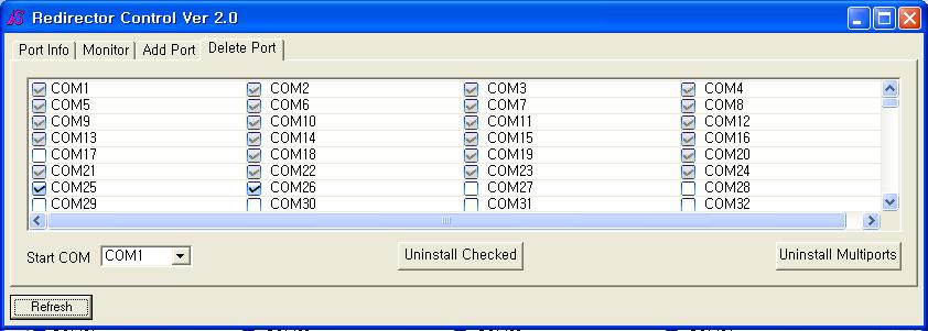 4 장. 포트설치및제거 Uninstall Checked 삭제할포트에대해서체크표시를한다. Uninstall Checked 버튼을누르면포트의삭제가수행된다.