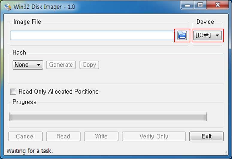 설치가완료되면 Win32 Disk Imager 을실행해줍니다.