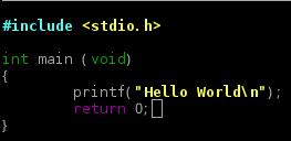5.4. 프로그램개발방법 5.4.1. 프로그램 Nano에디터와 Gcc를이용하여컴파일해봅시다. 쉘에다음명령을입력합니다. nano Helloworld.c 화면에타이핑이가능한곳이나옵니다여기에다음의소스를입력하고 Ctrl+X 를누르고 Y를누르고 Enter를쳐서나옵니다. 5.4.1.1. 소스코드작성 1 #include<stdio.