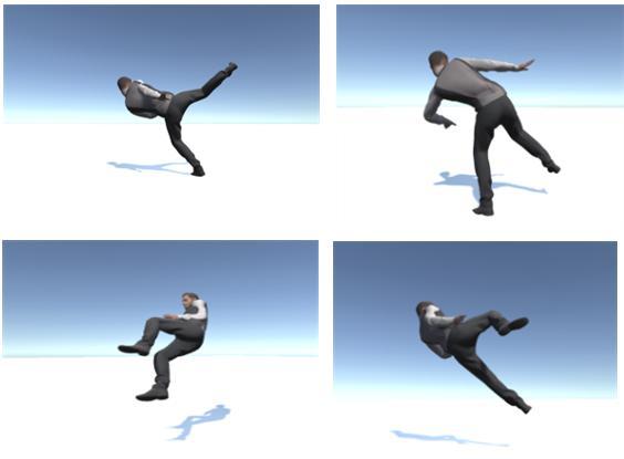 Motion Capture based Taekwondo Motion Trajectory Visualization Media Art Technique [ 그림 5] 아바타기반태권도애니메이션 [Fig. 5] Avatar Based Taekwondo Animation [ 그림 6] 기하학기반태권도애니메이션 [Fig.