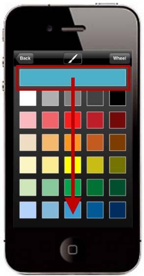 색상견본를탭하면색상견본 ( color swatches) 으로넘어갑니다. 여러가지기본색상칩들중에서하나를선택하거나자신만의색상을 만들어그색상들을빠르게이용하세요. 견본만들기 색상고리를사용해서색상을만들거나색상표중에서하나를고릅니다.