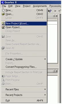 Quartus II Project 파일생성 () New Project Wizard 를통한 Quartus