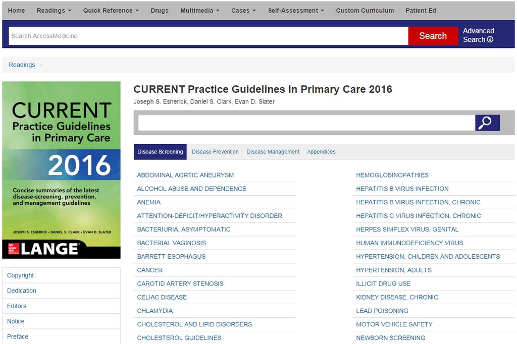 Quick Reference CURRENT Practice Guidelines in Primary