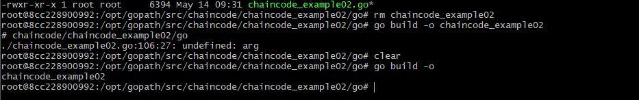 Chaincode compile (RE) Terminal 2