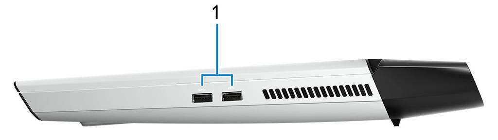 1 보안케이블슬롯 ( 웨지형 ) 태블릿의도난을방지하는보안케이블을연결합니다. 2 썬더볼트 3(USB 유형 C) 포트 USB 3.1 Gen 2, DisplayPort 1.