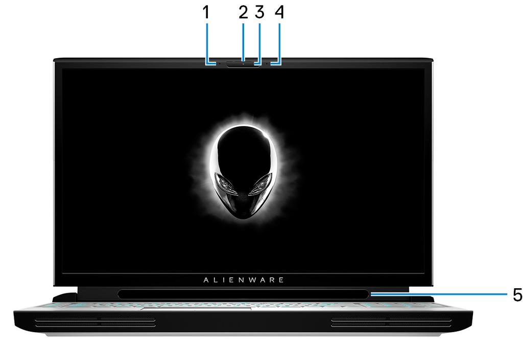 노트 : 이컴퓨터는키보드, 전원버튼및터치패드를포함하여컴퓨터의여러영역에걸쳐다양한색상및전환효과중에서선택할수있는 AlienFX 를지원합니다. 자세한내용은 Alienware 관리센터를참조하십시오.