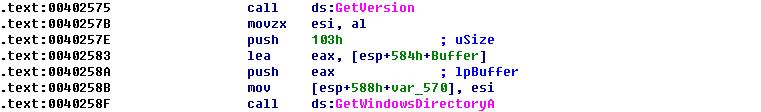 8 Malware Analysis 0 이반환될경우 test eax, eax 명령어를통해플래그가설정되지만 JNZ 를통해점프하지않고 WinExec 를호출한다. 해당 WinExec 는위에서드롭된 AgentBase.exe 를실행하도록한다. 이는 ~v3.log 가해당경로에존재할경우 AgentBase.exe 는실행되지않음을뜻하기도한다. 그림 4. ~v3.log 존재여부확인 ~v3.