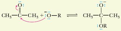 B. Alcohol 의첨가 : Acetal 의형성 1 단계 ( 좋은친핵체인 Alkoxide 생성 ) H + 가 R OH