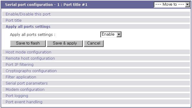 Apply All Port Settings 사용자가 all ports settings 를수행하여모든포트의설정을한꺼번에수행하다가,