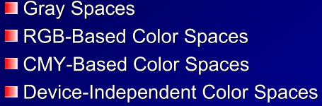 The aim of color spaces is to aid the process of describing color, either