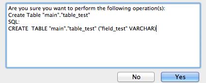 은하나맊생성을하는 데 field_test 라는이름과 VARCHAR 의 Data Type 을부여한다.