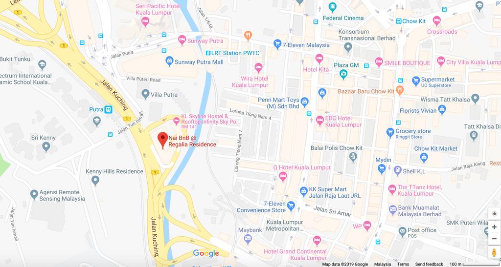 지도 위치 지도 위치/ Grab 차량 / 택시: 처음 쿠알라룸푸르에 도착하시면 Grab 차량 또는 택시를 이용하시는 것을