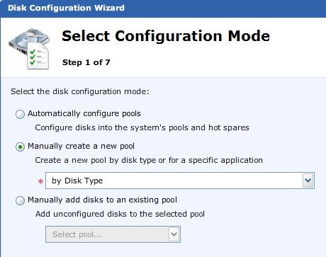 Configure Disks 를클릭하여 Disk Configuration 마법사를엽니다. 4.