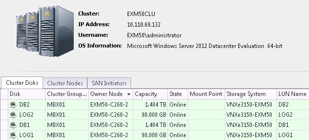 Failover Cluster Manager 에서 Pass-through 디스크구성 ESI 를사용하여 Exchange 용 Passthrough 디스크관리 ESI 를사용하여 Pass-through 디스크를효율적으로보고관리할수도있습니다.