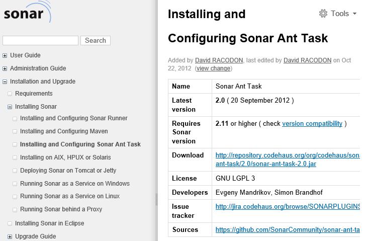 org/display/sonar 에서 Ant Task 를다운받는다. - 프로젝트의 build.