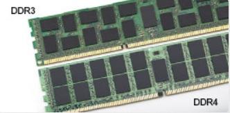기능 / 옵션 DDR3 DDR4 DDR4 장점 다중용도등록 레지스터 4 개 - 1 개정의됨, 3 개 RFU 레지스터 4 개 - 3 개정의됨, 1 개 RFU 추가특수판독제공