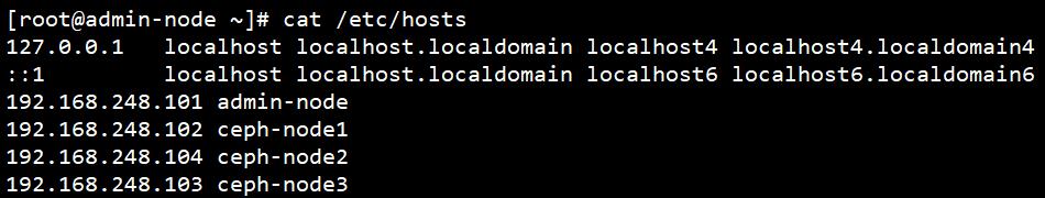 6. 활용예제 6.2 Configure Hosts 노드별통신및 Ceph 배포를위한 /etc/hosts 편집 (host 등록 ) -> vi /etc/hosts 192.168.248.