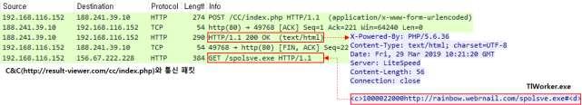 감염 PC 의백신확인결과가 FLAG 로전송되면 [ 그림 33] 과같이아마데이의관리자메뉴에 AV 탭 에해당 정보가표시된다. [ 그림 33] Amadey 관리자화면에표시된감염 PC 의백신정보 아마데이변종과 C&C 서버 (http://result-viewer.com/cc/index.