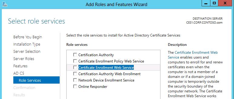 Certificate Authority 는이미 DC1.CORP.CONTOSO.com 서버에구성되어있음을확인합니다.