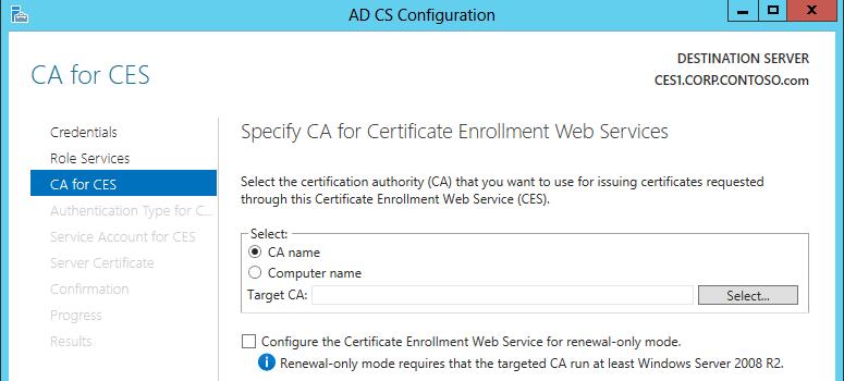 15. Role Services 페이지에서, Certificate Enrollment Web
