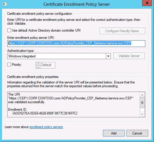 아래와같은오류가발생할수도있습니다. Certificate Web Enrollment Policy Service, Access was denied by the remote endpoint. 0x803d0005 ( http://social.technet.microsoft.