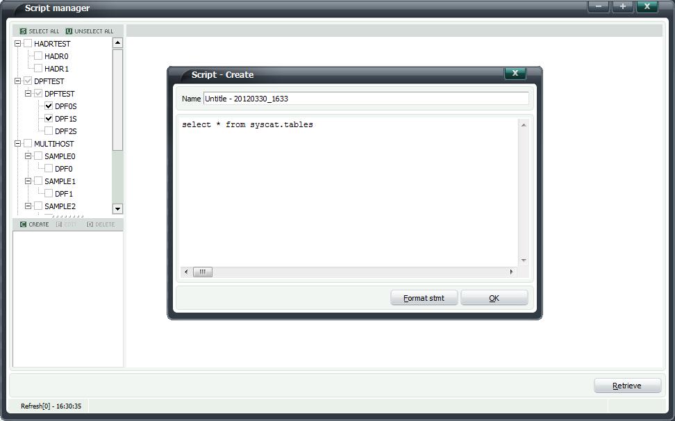 MaxGauge User's Guide 못한기능을 User Script 에등록하여데이터베이스모니터링을통합화할수 있습니다. User Script 영역에는 SQL 문을등록하실수있습니다.