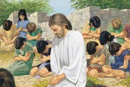 어린아이들은예수님둘레에앉았습니다.