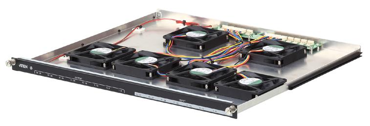 비디오 매트릭스 전원 모듈 VM-FAN556 비디오 매트릭스 팬 모듈 입력 전압 100-240Vac 소비 전력 Max. Load 800 W 사용 온도 0 ~ 40 C 기류 사용 전압 사용 온도 55.