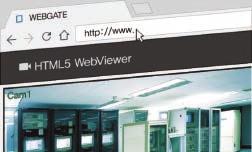 ActiveX 및 HTML5 동시지원 별도의플러그인 (Active X) 설치없이웹브라우저를통한모니터링및제어