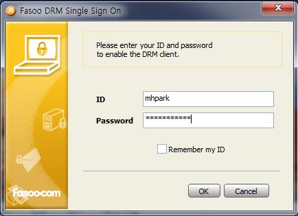 4. DRM 사용자인증 ( 로그인 ) DRM Client 는사용자인증이필요합니다.
