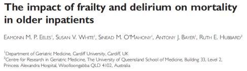 Patients with delirium: survival post