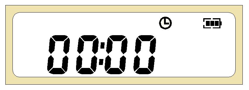 3.1.4. Time 경과된작업시간을표시한다. 3.1.4.1. 표시화면 그림은경과된작업시간을표시하는화면이다. segment 가 1 초마다깜빡이며표시된다. 작업시간은 1 시간이내일경우 00 분 00 초로분 : 초단위를표시하며, 1 시간이경과한후에는 00 시 00 분 으로시 : 분단위로표시가된다. 3.1.4.2.