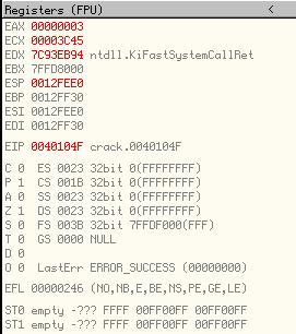 [GetDriveType() 실행한후, 0x40104F] [CPU register 변화값확인, EAX 값이 3 으로변화 ] 네.